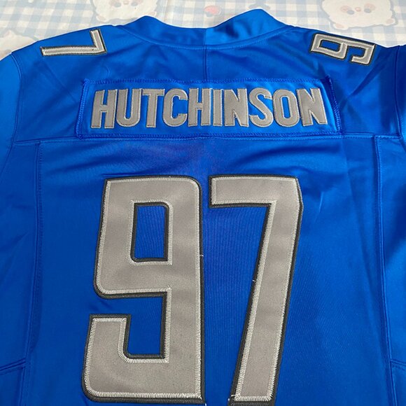 Detroit Lions Blue Jersey Hutchinson No. 97 - Picture 5 of 6